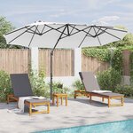 vidaXL Parasol cantilever de jardin Couleur sable 372 x 198 x 243 cm