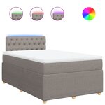 vidaXL Sommier à lattes de lit avec matelas Taupe 120x200 cm Tissu