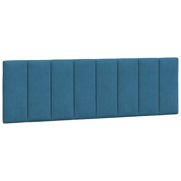vidaXL Coussin de tête de lit bleu 160 cm velours