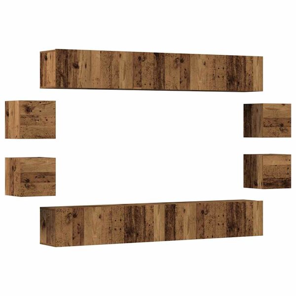 vidaXL Ensemble de meuble TV mural 8 Pièces vieux bois bois d'ingénierie