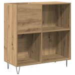 Cabinet d'enregistrement vidaXL Chêne Noir 84 5x38x89 cm Bois d'ingénierie
