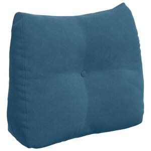 vidaXL Coussin de Dos Bleu 60 x 24 x 50 cm Velours