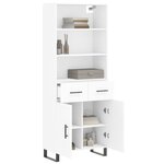 vidaXL Buffet haut Blanc 69 5x34x180 cm Bois d'ingénierie
