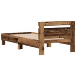 vidaXL Cadre de lit avec bandes LED Bois ancien Bois d'ingénierie