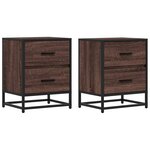vidaXL Tables de chevet 2 Pièces chêne marron 40x31x50 cm bois ingénierie