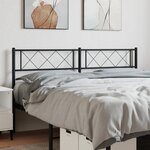 vidaXL Tête de lit métal noir 150 cm