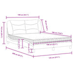 vidaXL Lit avec matelas gris foncé 140x190 cm tissu