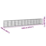 vidaXL Panier gabion avec couvercle 1200x100x150 cm fer galvanisé