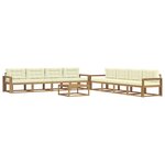 vidaXL Ensemble de canapés d'extérieur 9 pc Blanc et crème Polyester