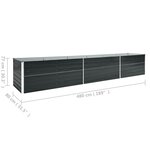 vidaXL Lit surélevé de jardin Acier galvanisé 480x80x77 cm Anthracite