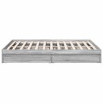 vidaXL Cadre de lit avec tiroirs sans matelas sonoma gris 150x200 cm