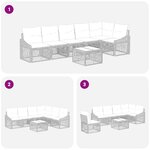 vidaXL Ensemble de canapé de jardin 7 Pièces Noir polyrotin