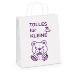 Sac kraft blanc à poignées torsadées raja 24 x 32 x 8 cm (lot de 100)