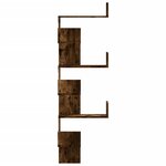 vidaXL Étagère d'angle murale chêne fumé 45x45x147cm bois d'ingénierie