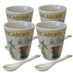 4 gobelets expresso paris macarons