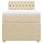 vidaXL Sommier à lattes de lit avec matelas Crème 90x200 cm Tissu