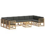 vidaXL Ensemble de canapés d'extérieur 11 Pièces Blanc et anthracite