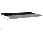 vidaXL Auvent automatique capteur de vent et LED 600x350 cm Anthracite