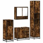 vidaXL Ensemble meubles salle de bain 4 Pièces chêne fumé bois ingénierie