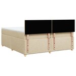 vidaXL Sommier à lattes de lit avec matelas Crème 200x200 cm Tissu