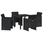 vidaXL Ensemble de salle à manger pour jardin 5 Pièces Noir polyrotin