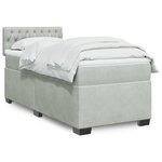 vidaXL Sommier à lattes de lit et matelas Gris clair 90x190 cm Velours