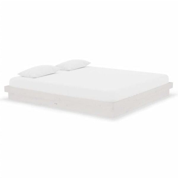 vidaXL Cadre de lit sans matelas blanc bois massif