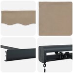 vidaXL Auvent Rétractable Beige 500 × 300 cm Tissu et Métal
