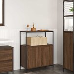 vidaXL Meuble de salle de bain avec étagères chêne marron 76 5x35x95cm
