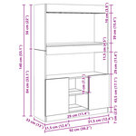 vidaXL Buffet haut noir 92x33x140 cm bois d'ingénierie