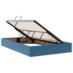 vidaXL Lit avec rangement et matelas Bleu 120 x 190 cm Velours