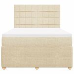vidaXL Sommier à lattes de lit avec matelas Crème 140x200 cm Tissu