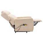 vidaXL Fauteuil de massage Crème Tissu