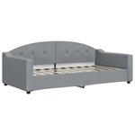 vidaXL Lit de jour avec gigogne et tiroirs gris clair 90x190 cm tissu