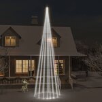 vidaXL Sapin de Noël sur mât de drapeau 1134 LED Blanc froid 800 cm