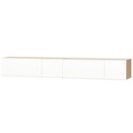 vidaXL Meubles TV 2 Pièces bois d’ingénierie chêne et blanc brillant