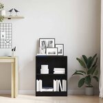 vidaXL Meuble à Livres Noir 60 x 24 x 76 cm Bois d'ingénierie