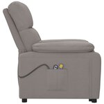 vidaXL Fauteuil électrique de massage Taupe Tissu