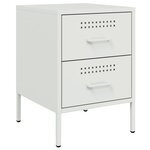 vidaXL Tables de chevet 2 Pièces blanc 36x39x50 5 cm acier