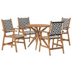 vidaXL Ensemble à manger de jardin 5 Pièces Bois d'acacia solide