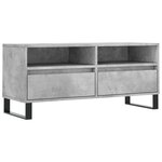 vidaXL Meuble TV gris béton 100x34 5x44 5 cm bois d'ingénierie