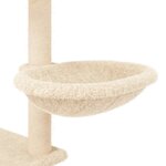 vidaXL Arbre à chat avec griffoirs en sisal Crème 153 cm