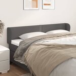 vidaXL Tête de lit avec oreilles Gris 163x23x78/88 cm Similicuir