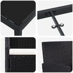 vidaXL Ensemble de salle à manger de jardin de 5 pièces avec coussins Noir Rattan Poly