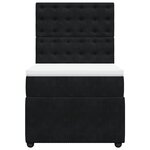 vidaXL Sommier à lattes de lit et matelas Noir 80x200 cm Velours