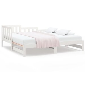 vidaXL Lit coulissant sans matelas blanc 2x(90x200) cm