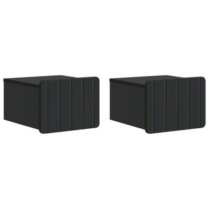 vidaXL Cabinet de chevet mural 2 Pièces Noir 33 x 34 5 x 24 cm