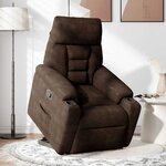vidaXL Fauteuil inclinable marron tissu microfibre