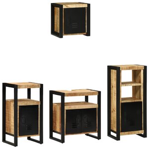 vidaXL Ensemble de mobilier de salle de bain avec étagère 4 Pièces