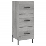 vidaXL Buffet haut Sonoma gris 34 5x34x180 cm Bois d'ingénierie